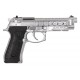 Страйкбольный пистолет WE M92 Hex cut silver gas HOPUP 6mm full metal GBB 25BBs